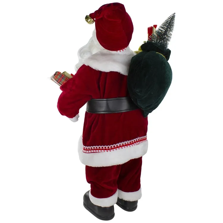 2' Standing Curly Beard Santa Christmas Figurine with Presents