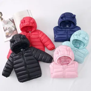 Baby / Toddler Cute Bear Style Solid Hooded Down Coat
