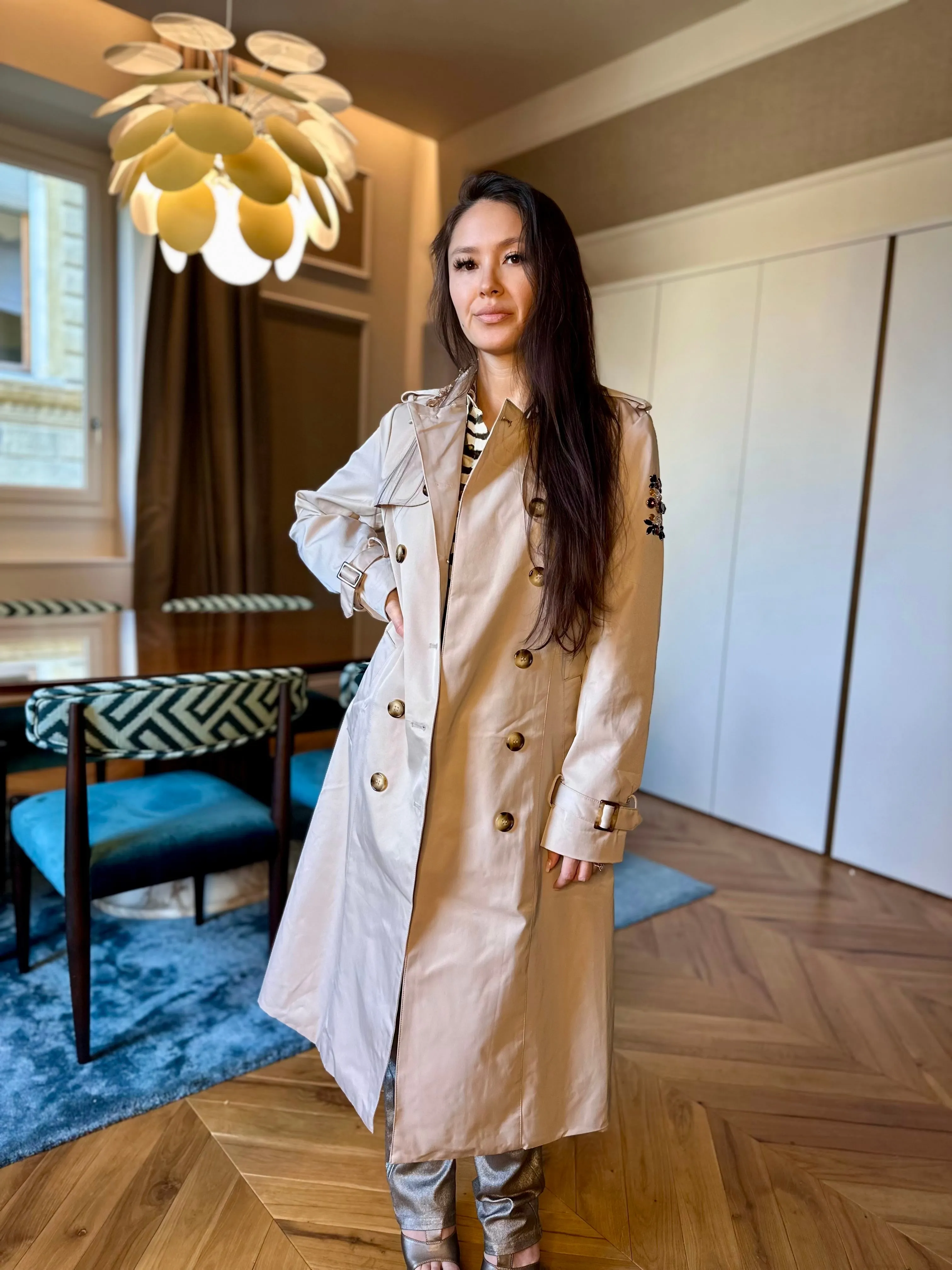 Bejeweled Trench Coat