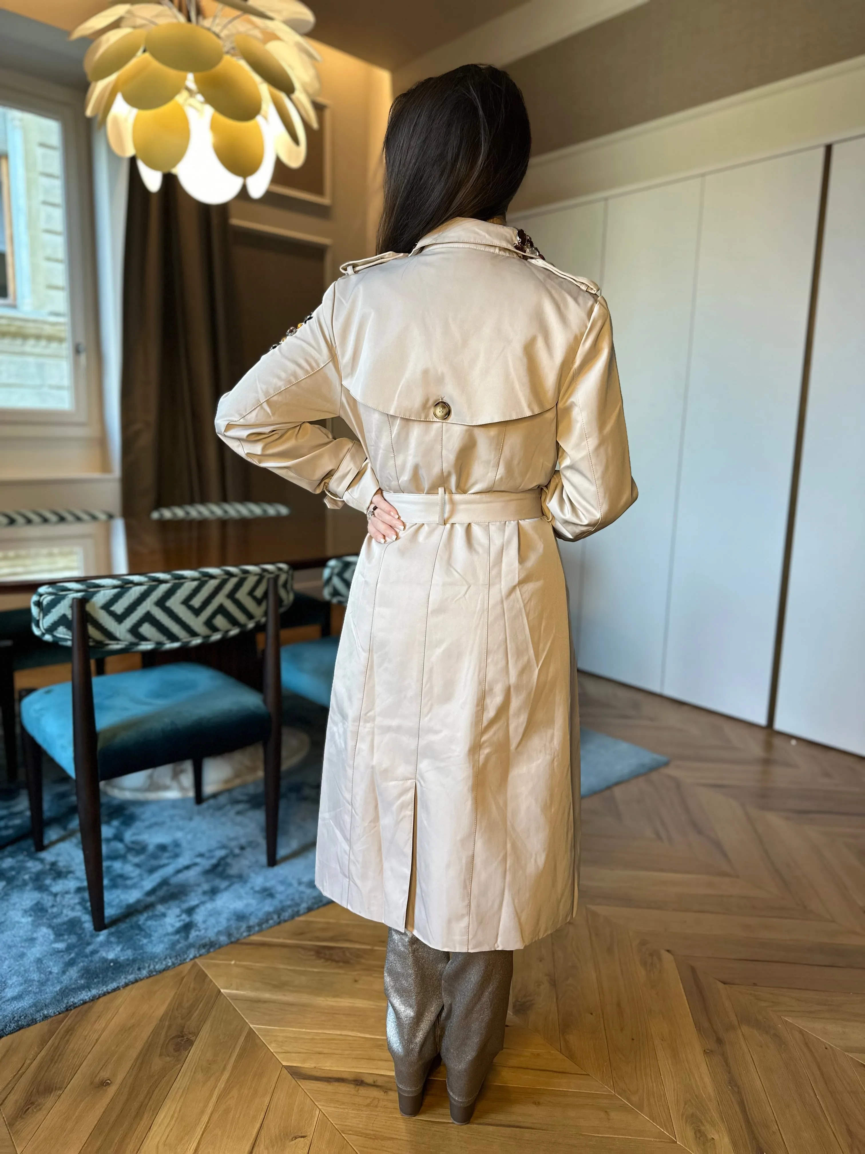 Bejeweled Trench Coat