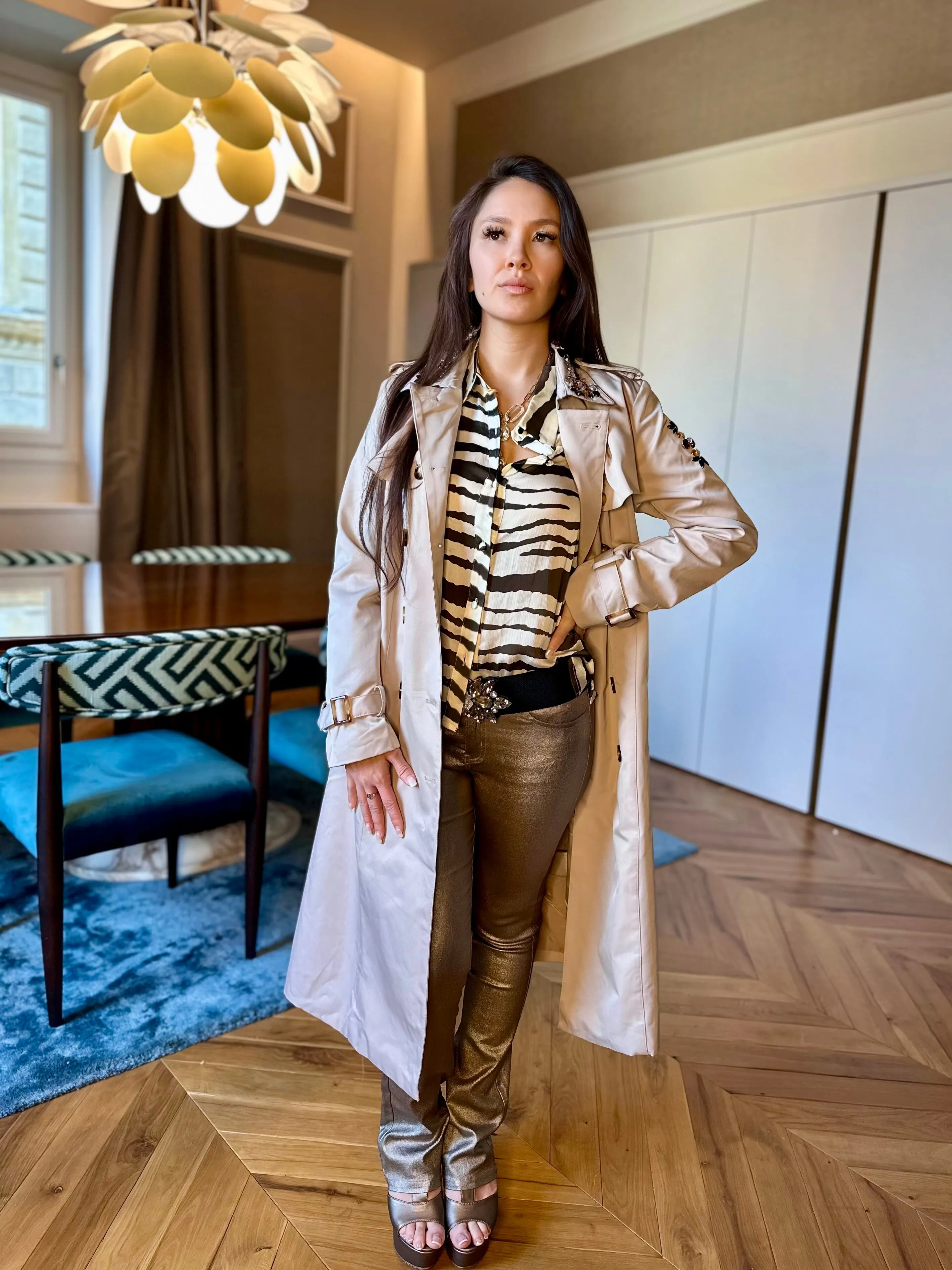 Bejeweled Trench Coat