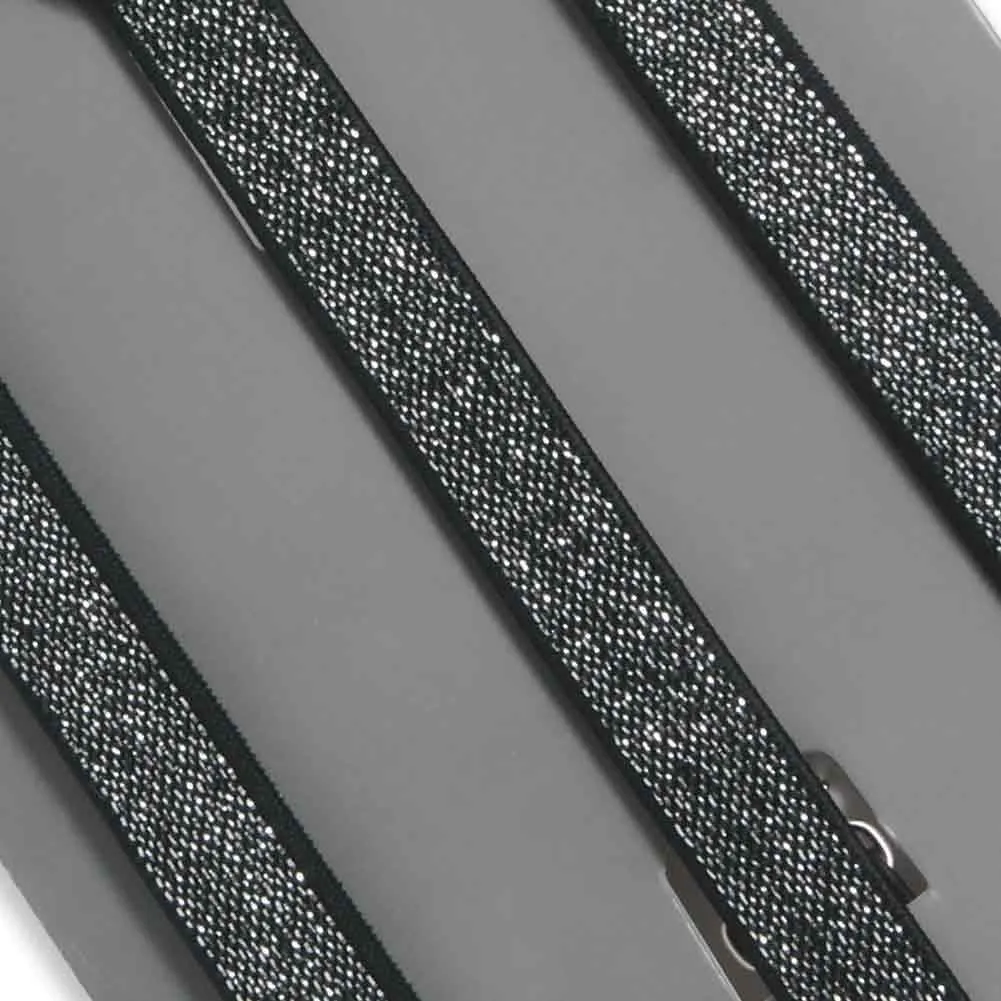 Black Metallic Skinny Suspenders