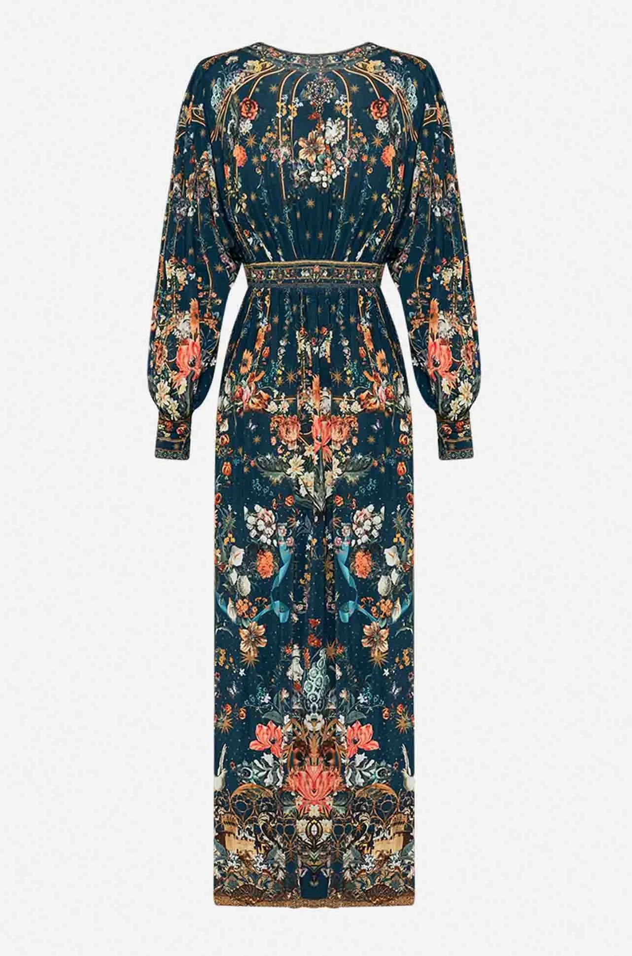 Camilla - She Who Wears The Crown V Neck Waisted Jersey Dress