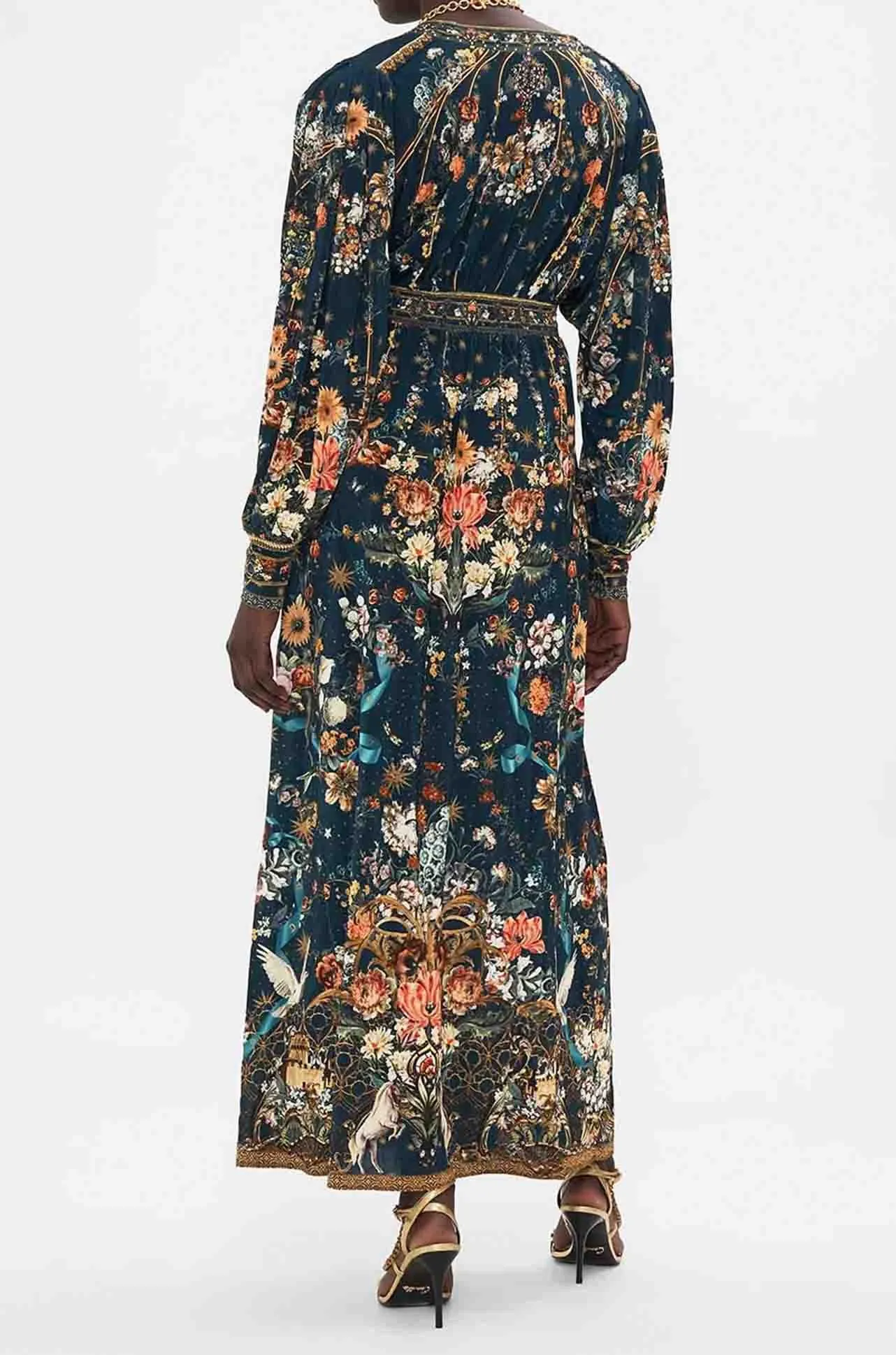 Camilla - She Who Wears The Crown V Neck Waisted Jersey Dress