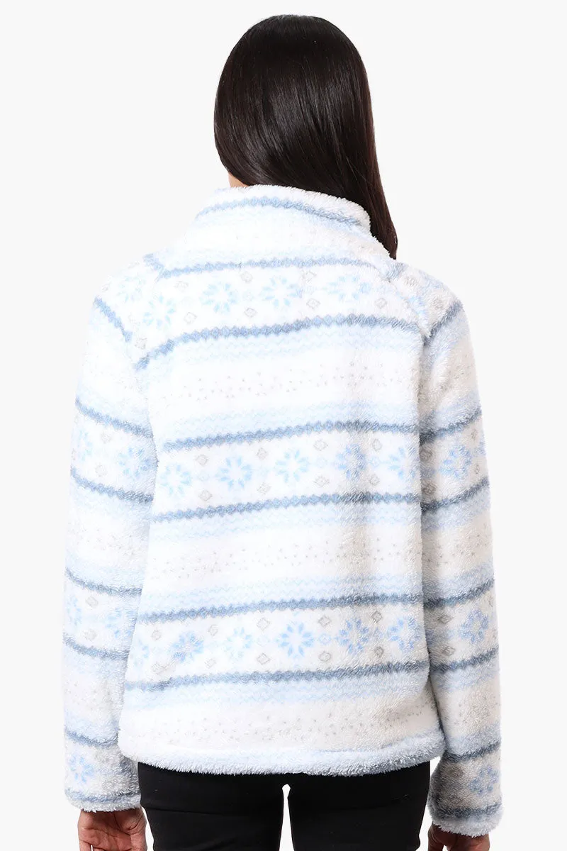 Canada Weather Gear Fair Isle Pattern 1/4 Zip Pullover Sweater - Blue