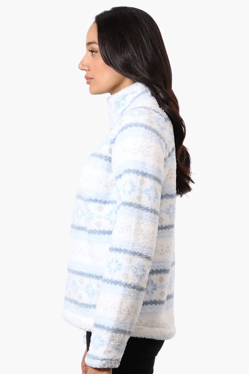 Canada Weather Gear Fair Isle Pattern 1/4 Zip Pullover Sweater - Blue