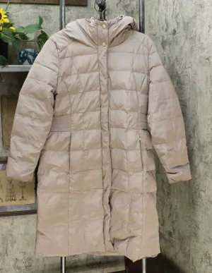 Cole Haan Women's Box Quilt Down Puffer Coat Cashew XL