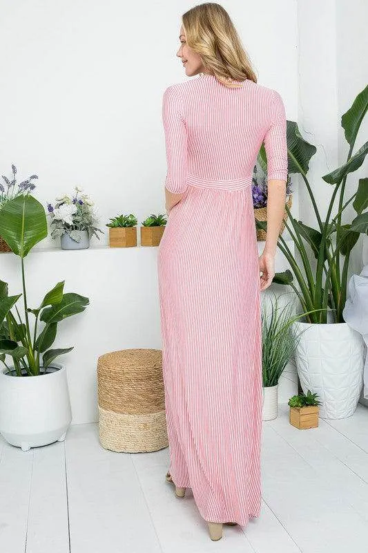 Dusty Pink Surplus Pin Stripe Maxi Dress