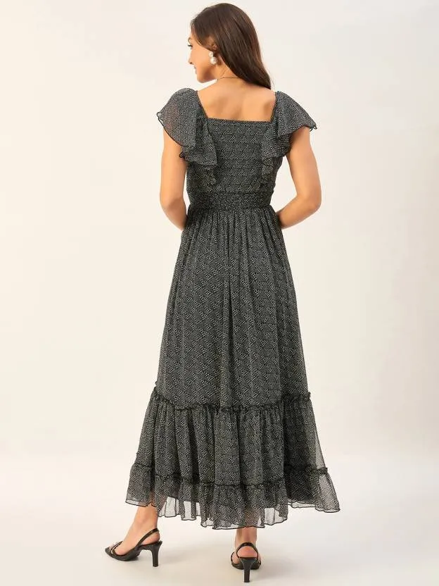 Eclipse Elegance A-Line Maxi Dress