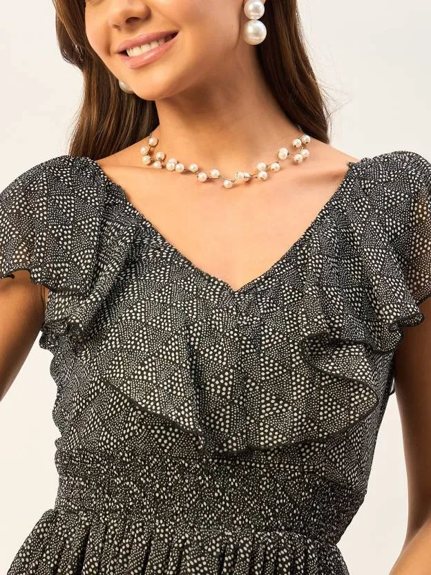 Eclipse Elegance A-Line Maxi Dress
