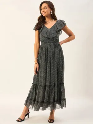 Eclipse Elegance A-Line Maxi Dress