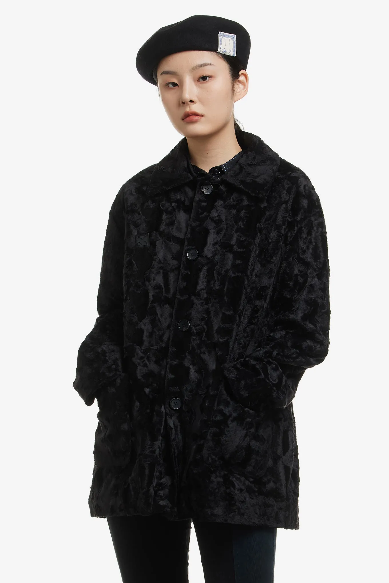 FAUX-FUR HALF COAT