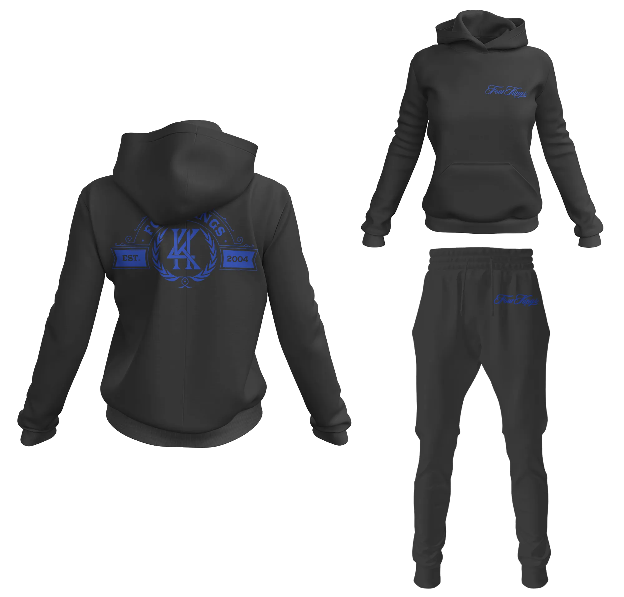 Four Kings Women's V1 Pullover Sweatsuit (Black)