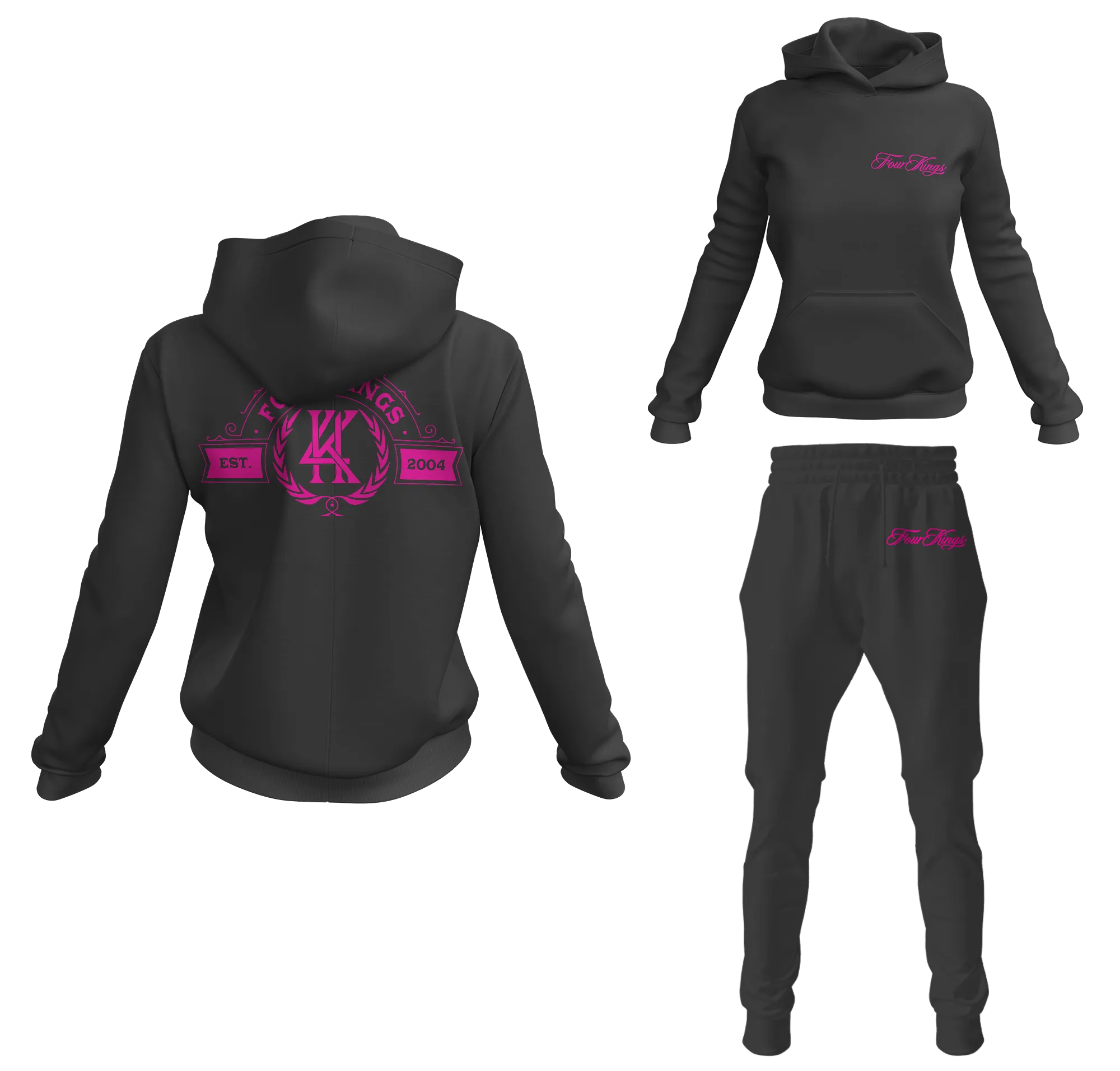 Four Kings Women's V1 Pullover Sweatsuit (Black)
