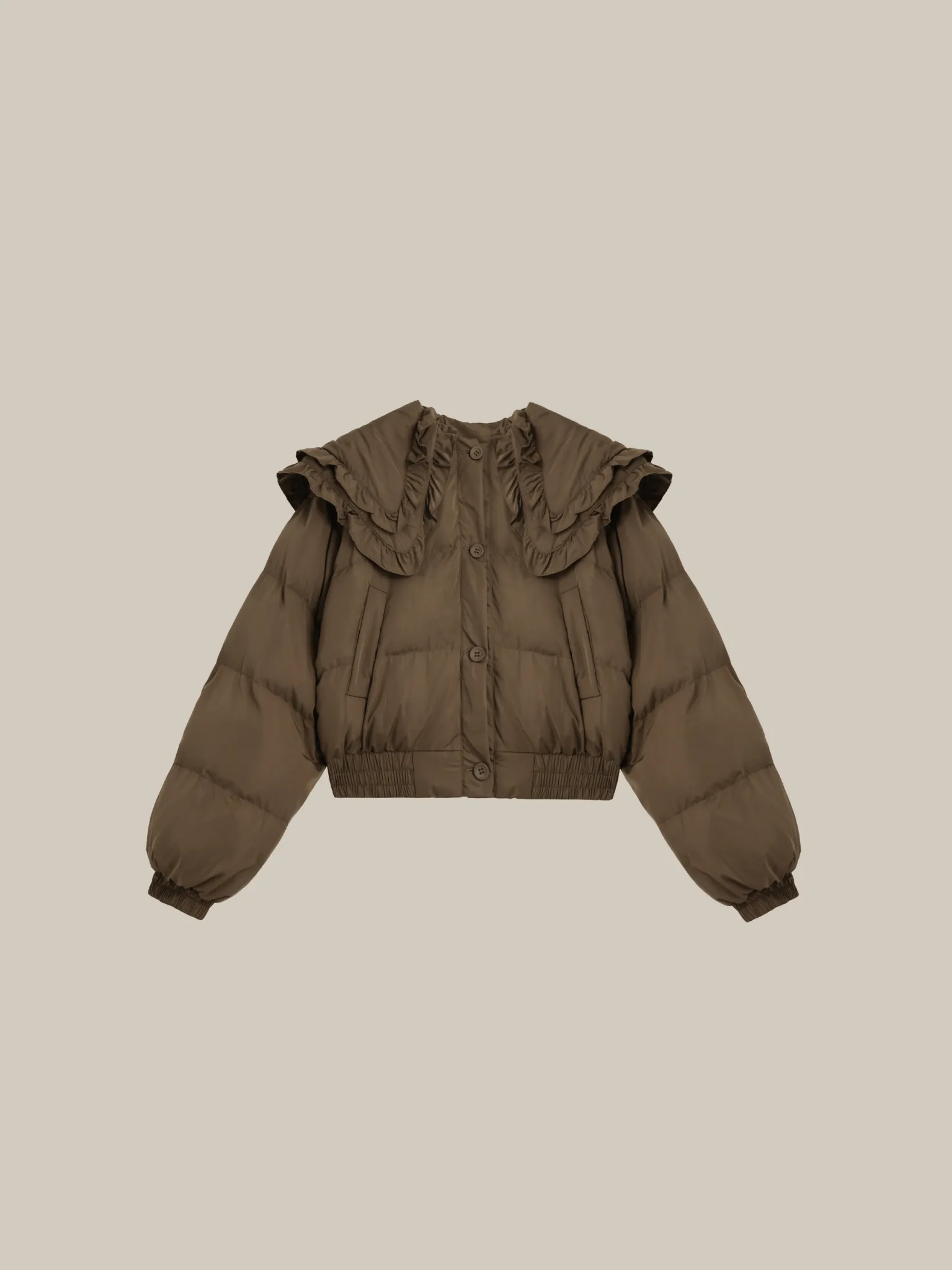 Frill Collar Down Puffer Coat