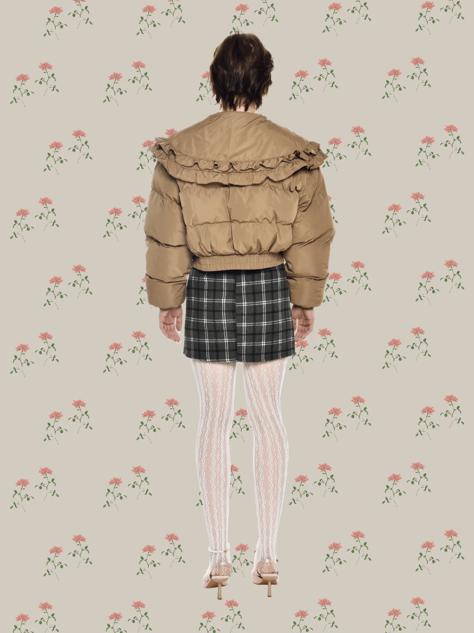 Frill Collar Down Puffer Coat