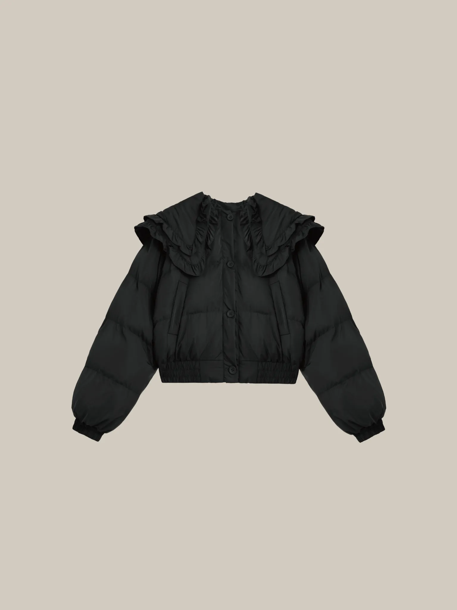 Frill Collar Down Puffer Coat