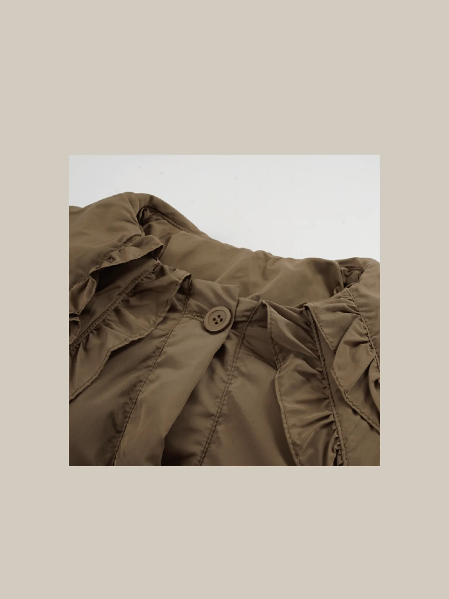 Frill Collar Down Puffer Coat