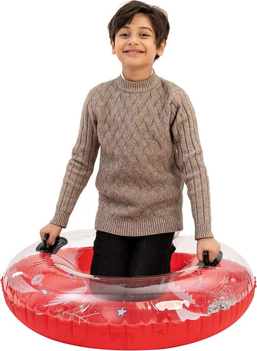 Joyin 34" Inflatable Transparent Snow Tubes, 2 Pack
