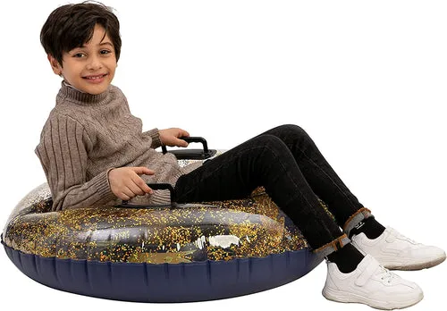 Joyin 34" Inflatable Transparent Snow Tubes, 2 Pack