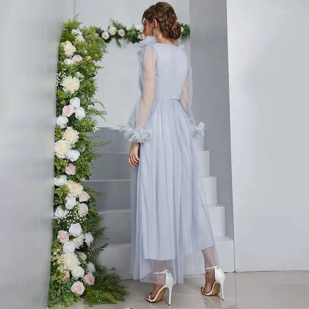 Lace Belted Maxi Dress