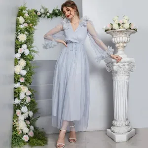Lace Belted Maxi Dress