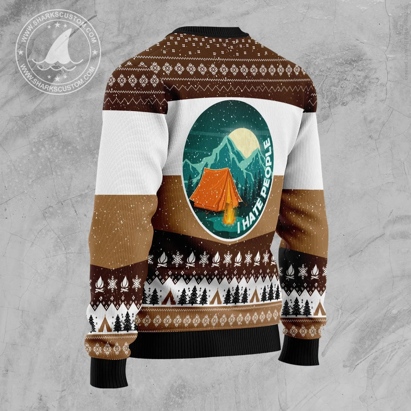 Men's Christmas Ugly Sweater JulesRoche All-Over Print Wool Blend