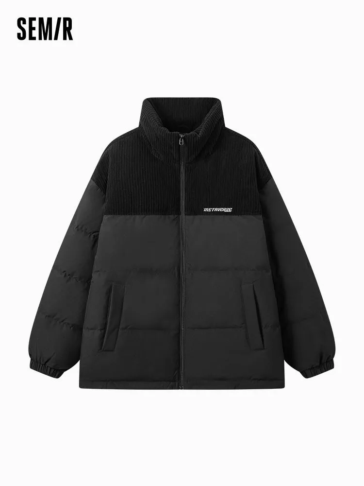 Men's morning gray short thick down jacket