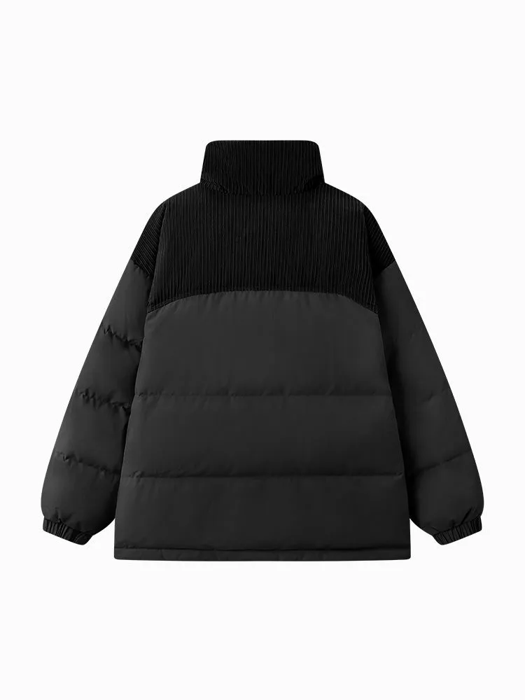 Men's morning gray short thick down jacket