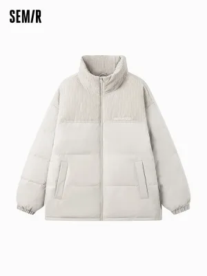 Men's morning gray short thick down jacket