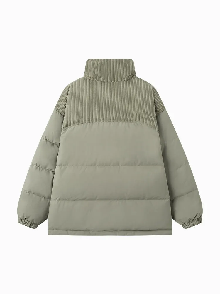 Men's morning gray short thick down jacket