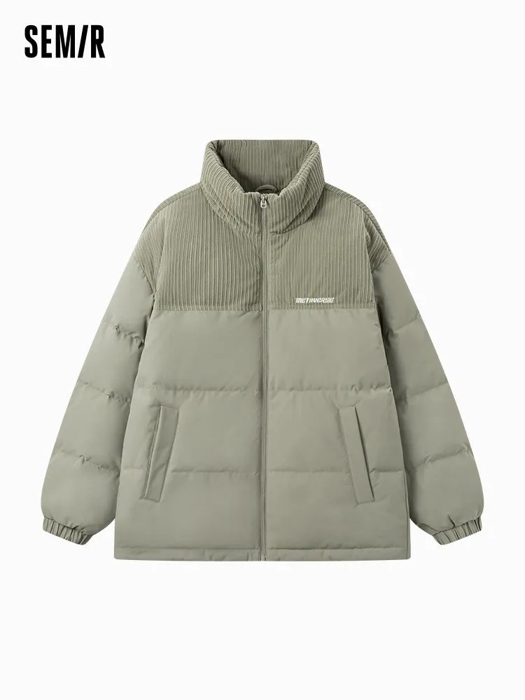 Men's morning gray short thick down jacket