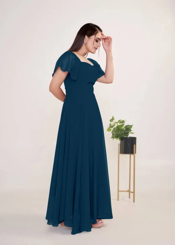 Midnight Affair Square Neck Georgette Gown