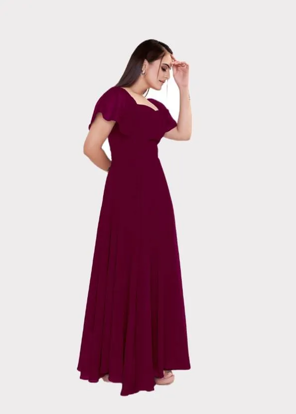 Midnight Affair Square Neck Georgette Gown