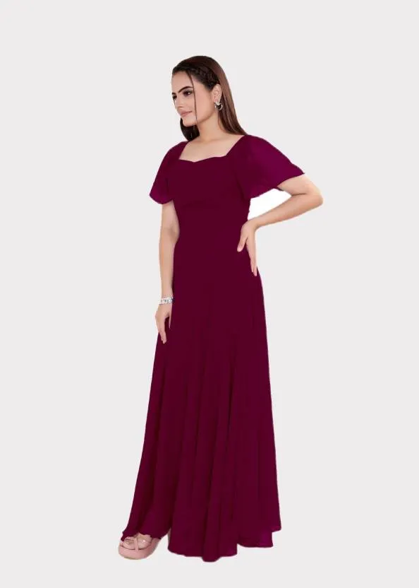 Midnight Affair Square Neck Georgette Gown