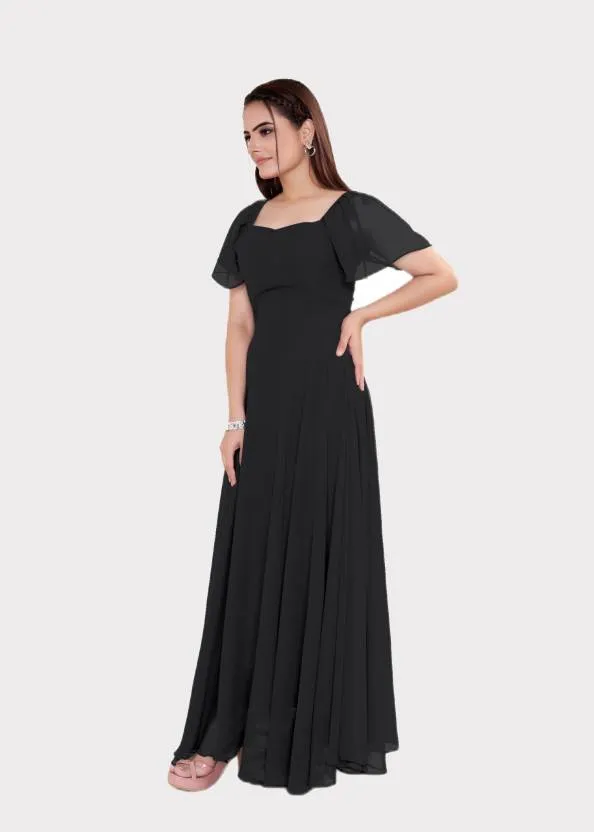 Midnight Affair Square Neck Georgette Gown