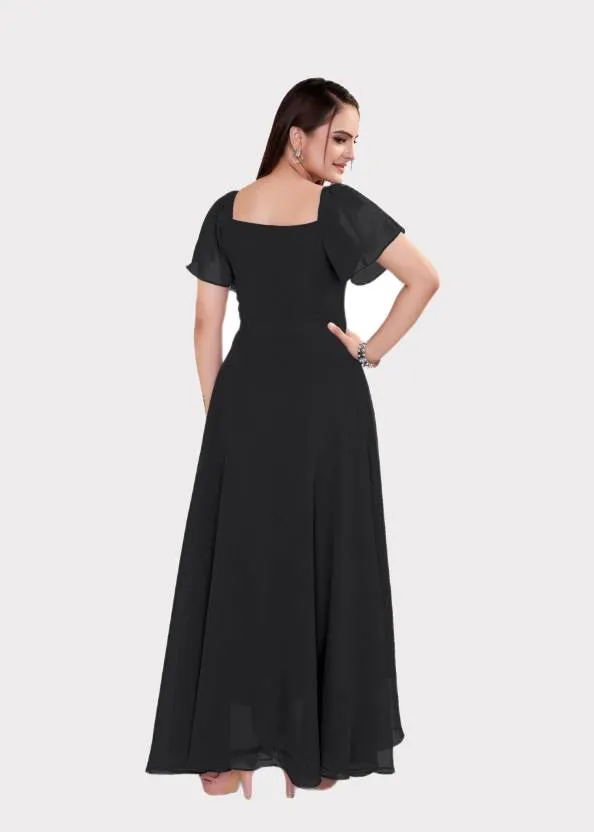 Midnight Affair Square Neck Georgette Gown