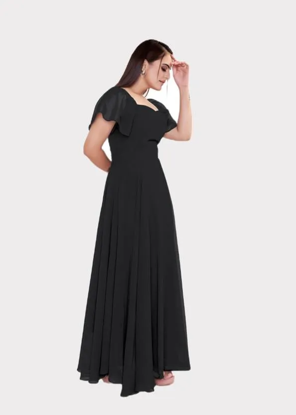 Midnight Affair Square Neck Georgette Gown