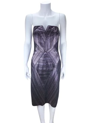 Milly Women's Monica Mitered Metallic Dress Black Size 8 with Tags