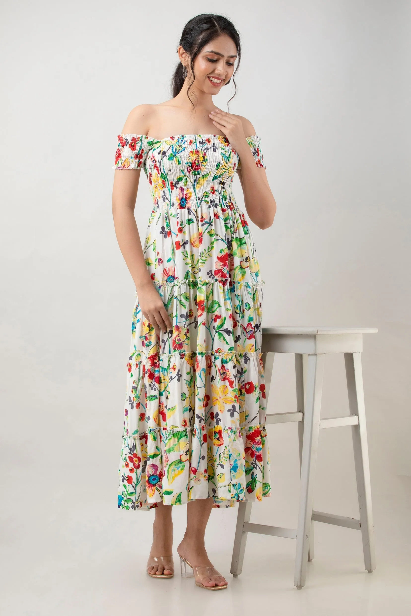 Multicoloured Floral Maxi Dress