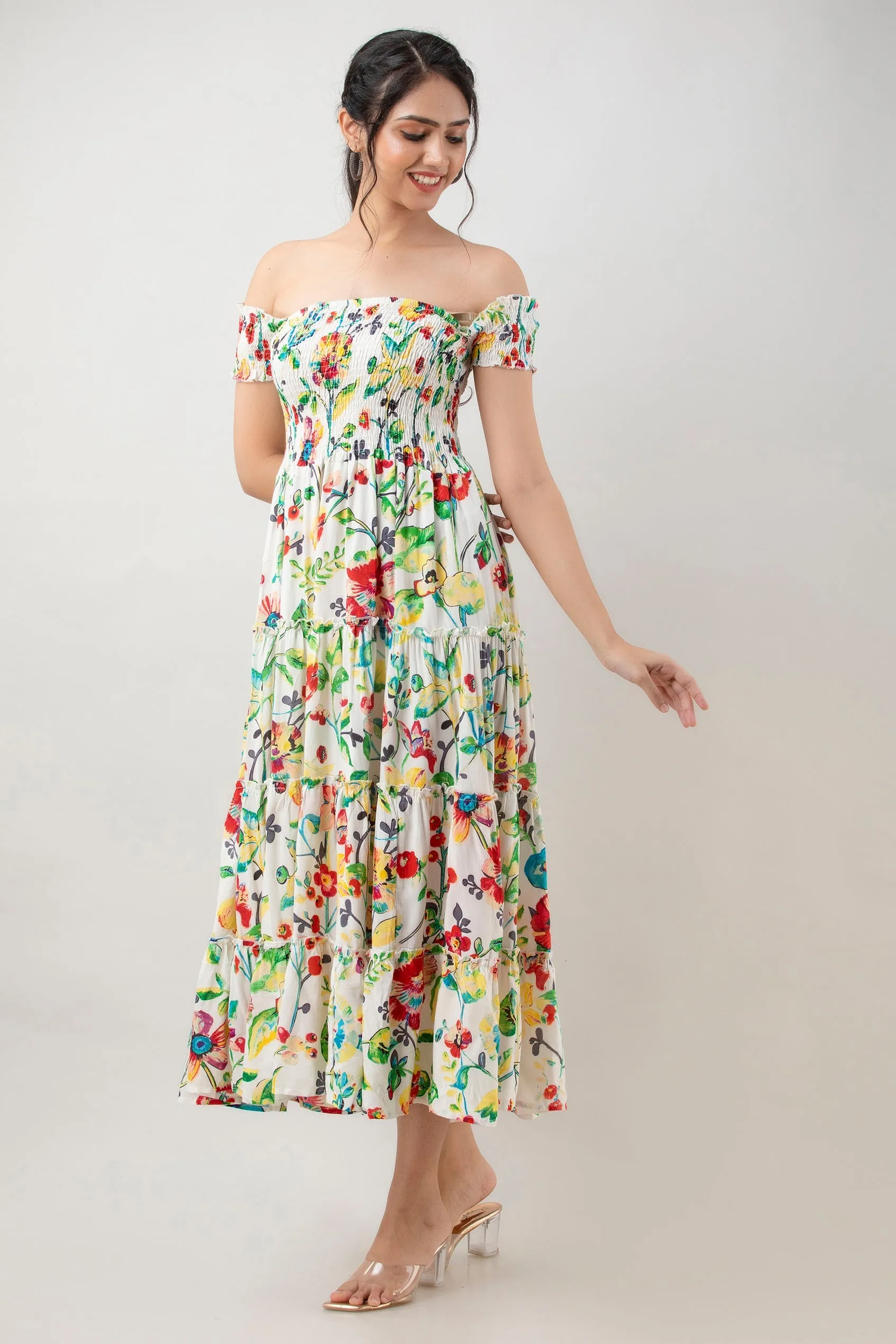 Multicoloured Floral Maxi Dress