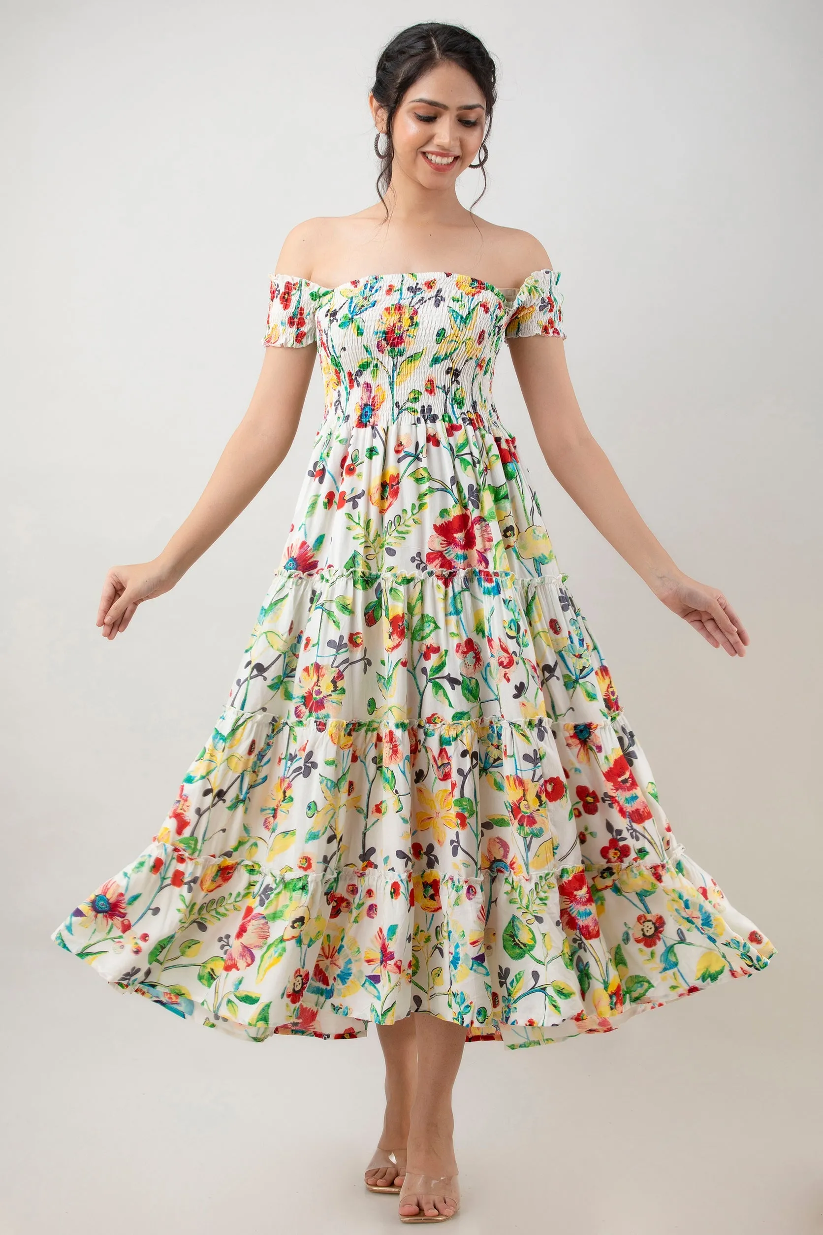 Multicoloured Floral Maxi Dress