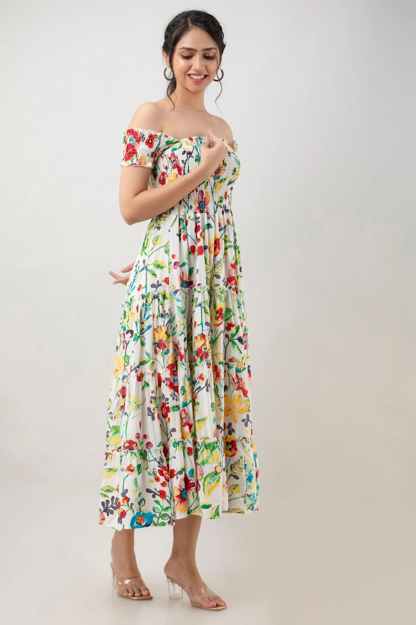 Multicoloured Floral Maxi Dress