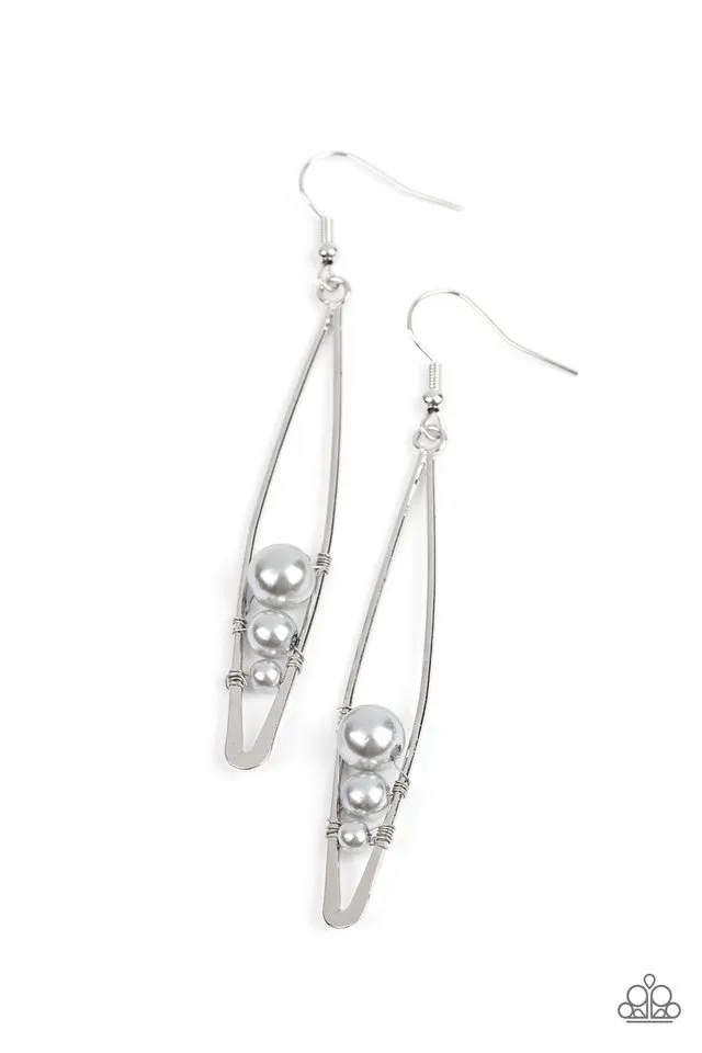 Paparazzi Earring ~ Atlantic Allure - Silver