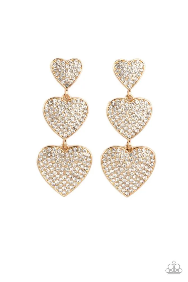 Paparazzi Earring ~ Couples Retreat - Gold