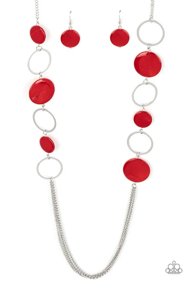 Paparazzi Necklace ~ Beach Hub - Red