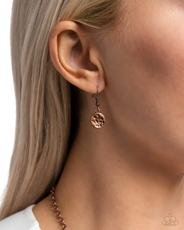 Paparazzi Necklace ~ Elongated Elegance - Copper
