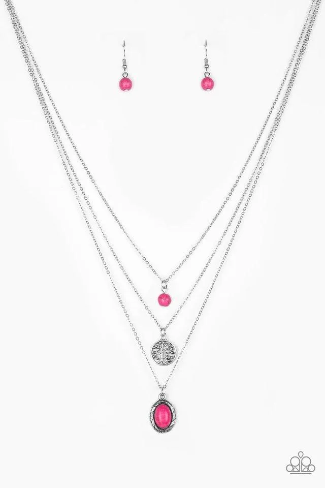 Paparazzi Necklace ~ Southern Roots - Pink