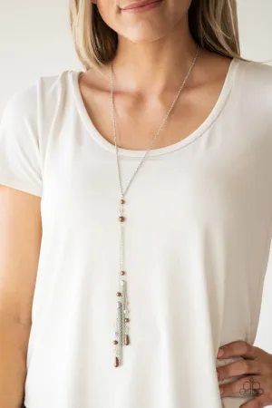 Paparazzi Necklace ~ Timeless Tassels - Brown