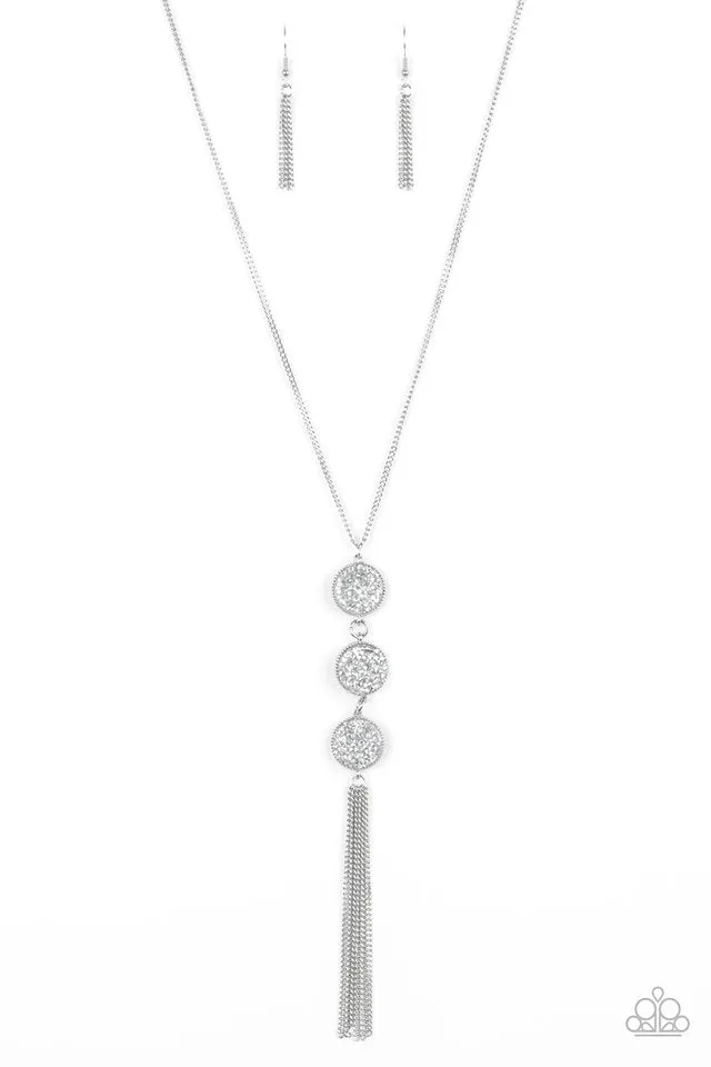 Paparazzi Necklace ~ Triple Shimmer - White